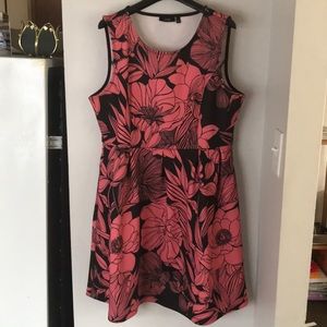 Apt. 9 Size XL black and dusty rose flower dress
